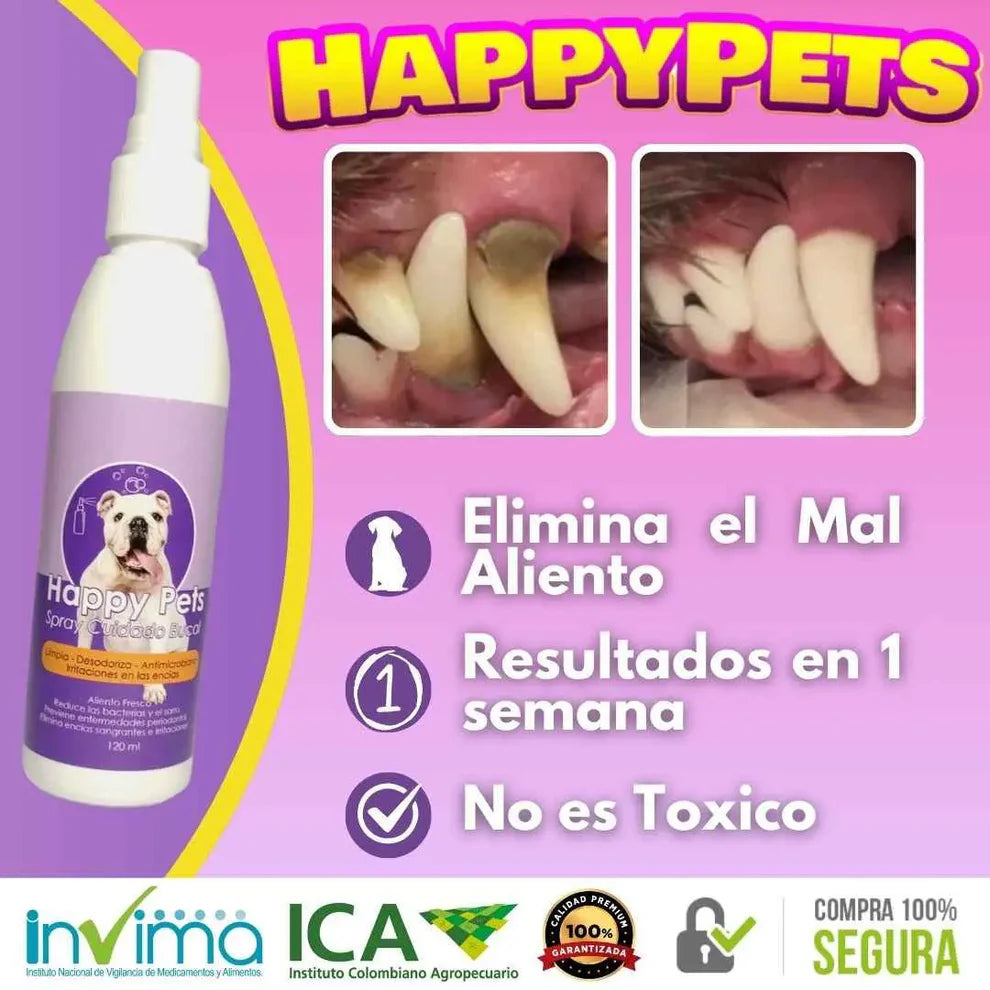 HappyPets® Elimina el mal aliento, el sarro y cuida la salud bucal de tu Mascota!