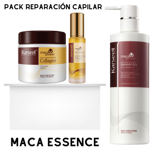 Tripack Karseell: Mascarilla Maca & Aceite de Argán & Shampoo Reparador. + GUIA CUIDADO CAPILAR GRATIS