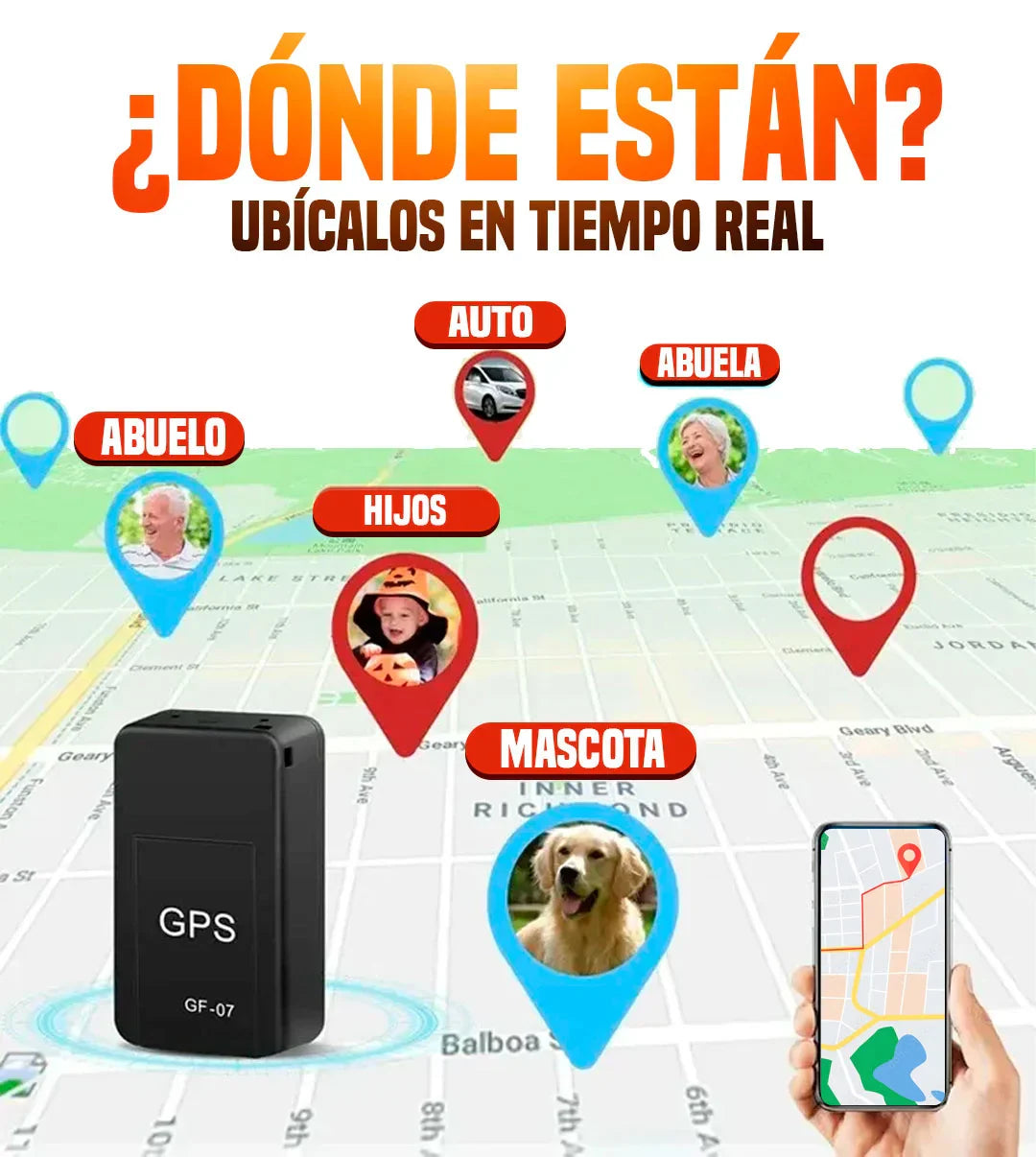 Mini GPS con Micrófono - Localización en Tiempo Real, Seguridad al Instante y Escucha Remota