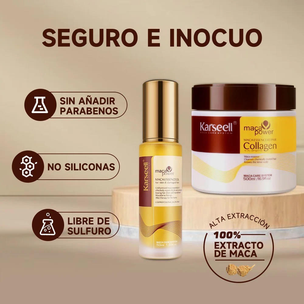 Pack Karseell Mascarilla Maca System & Karseell Sérum de Aceite de Argán | GRATIS Serum Crecimiento|